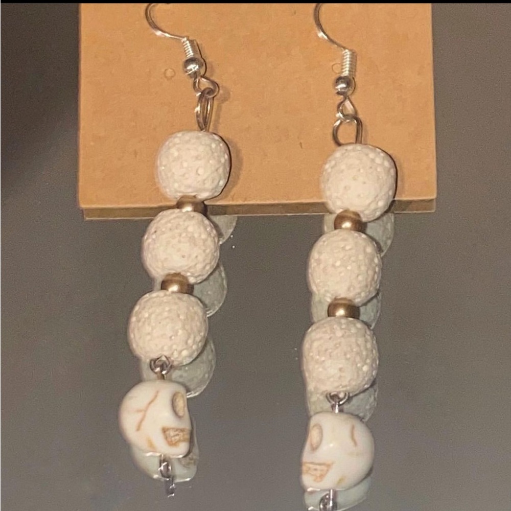 Ceramic skull earrings